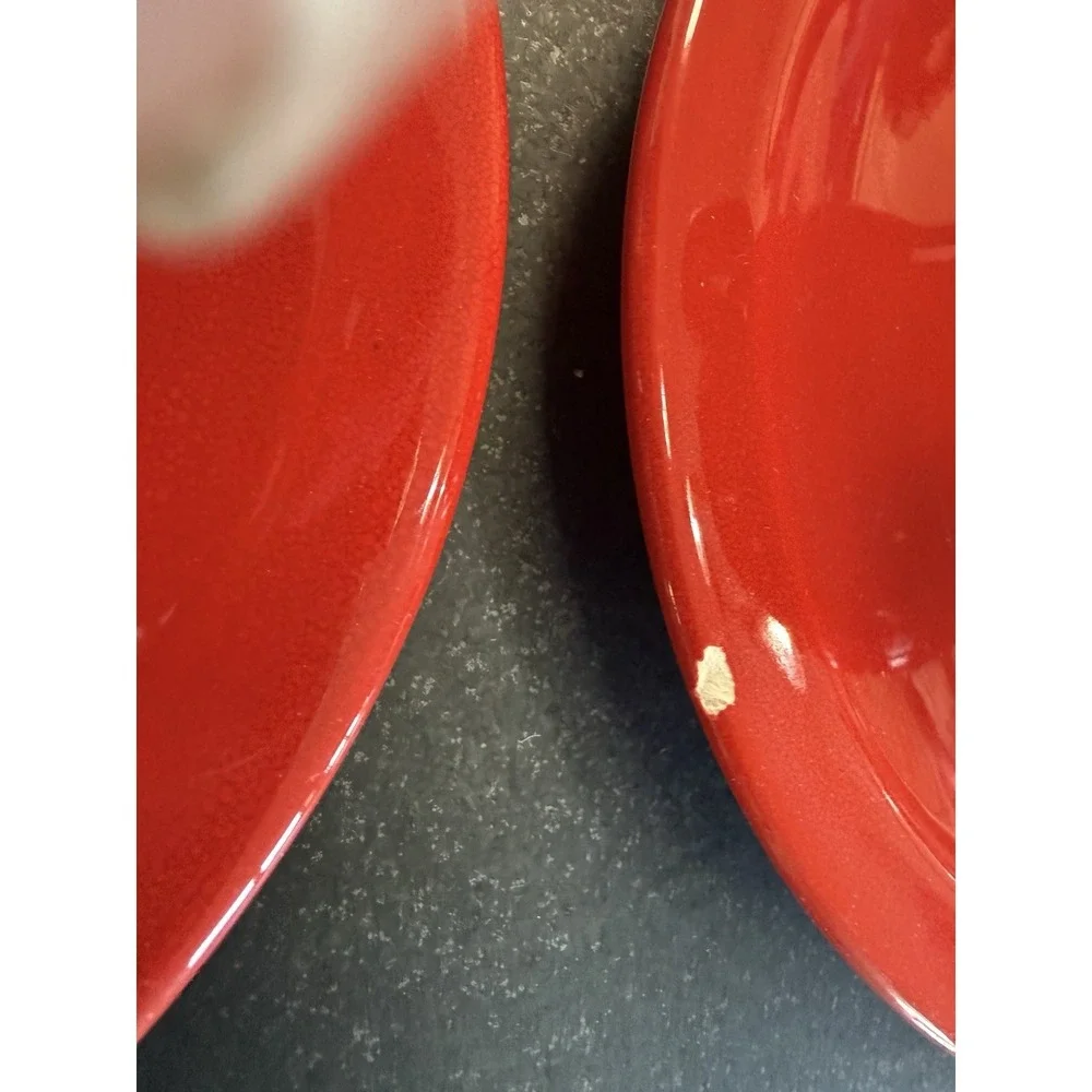 4 Red Fiesta Homer Laughlin China Cup and Saucer Sets